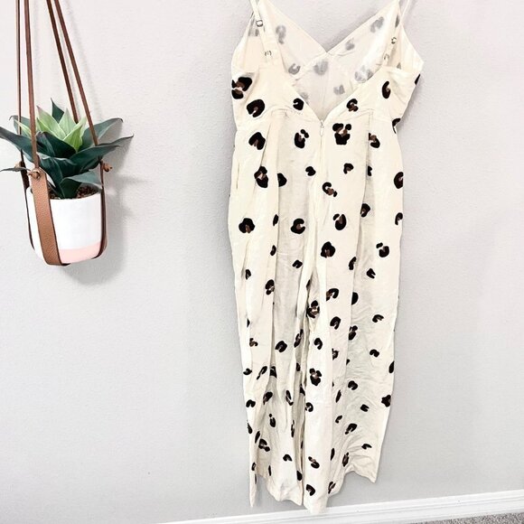 Red Carter Ivory Leopard Print Embroidered Romper Jumpsuit Size S - Picture 6 of 7